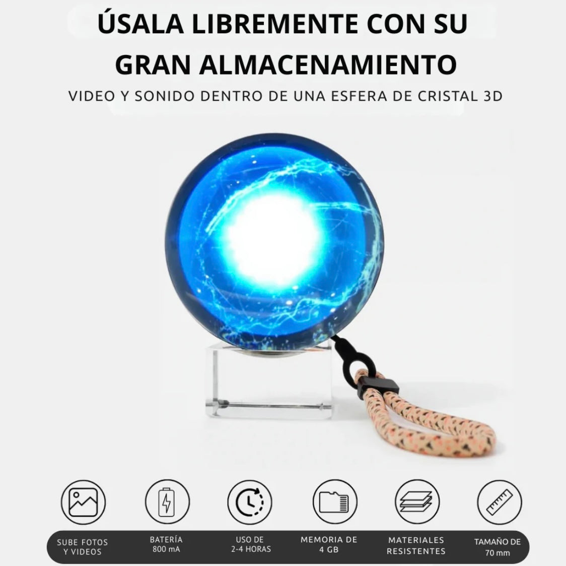 ESFERA DE VIDEO PERSONALIZABLE PARA REGALO